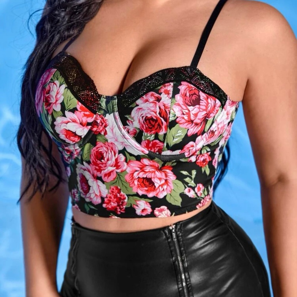 Floral Crop Top Bustier